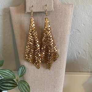 New Gold Mesh Cloth Earrings - Melinda